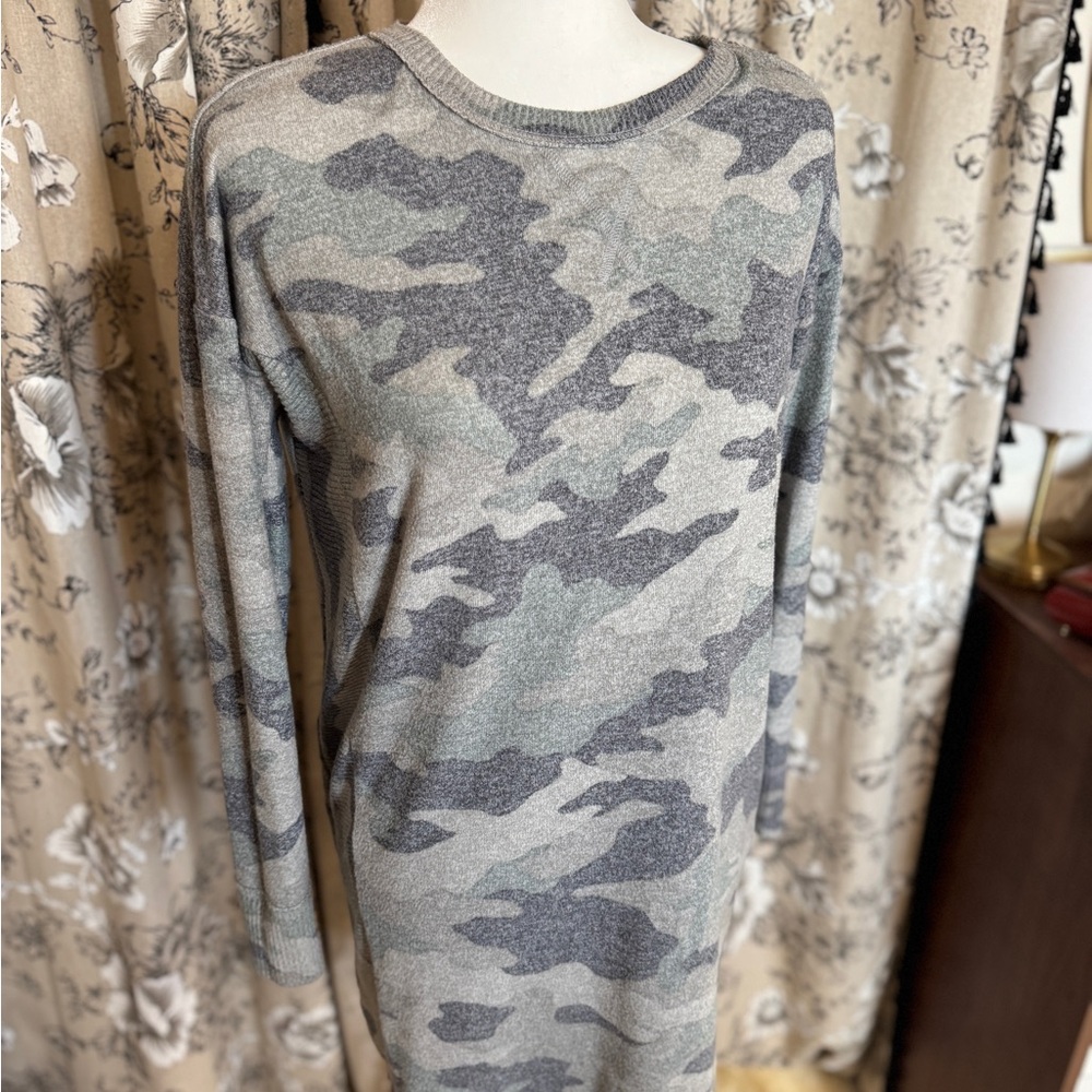 Lucky Brand Camouflage Knit Long Sleeve Dress